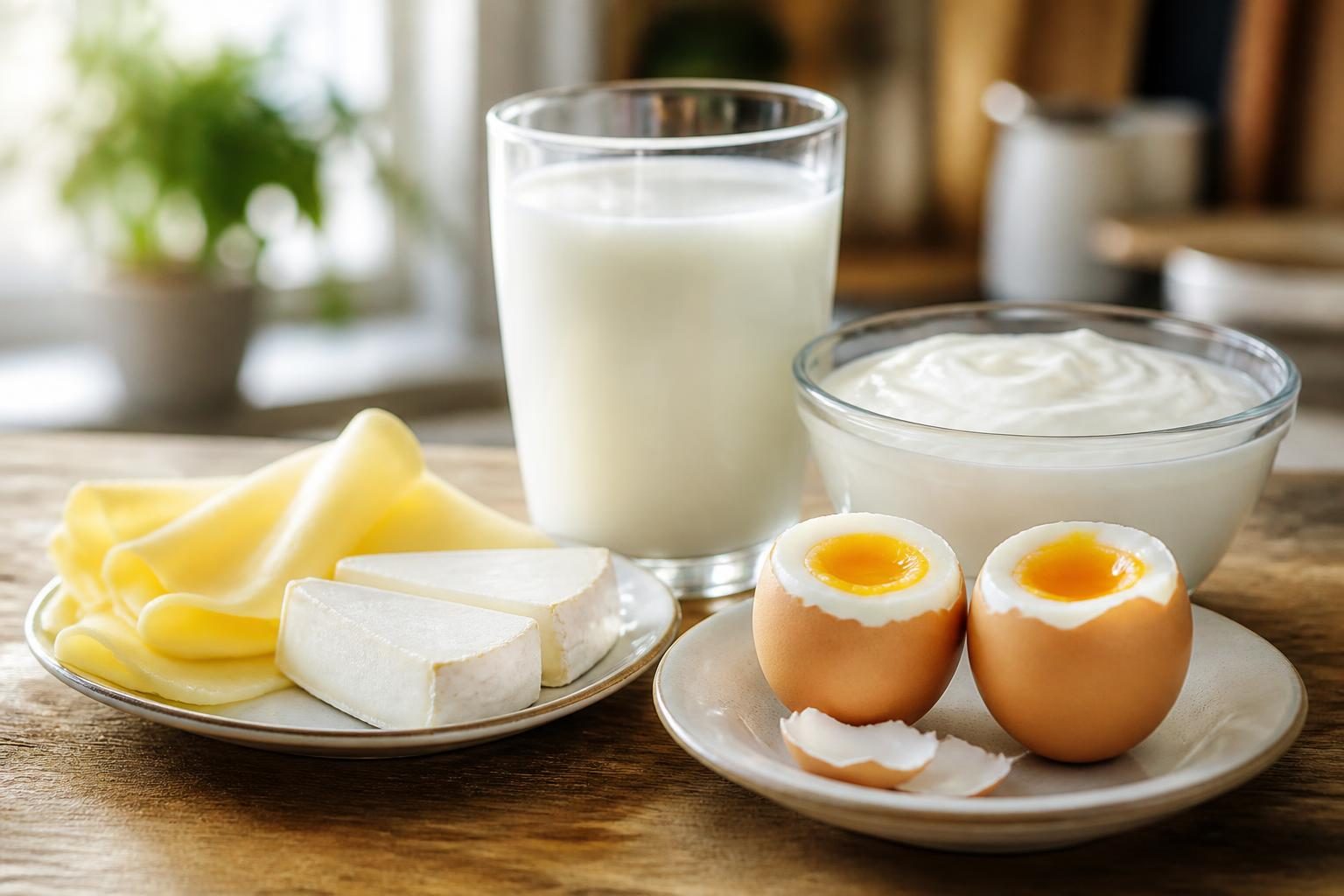 Sữa, sữa chua, phô mai và trứng luộc, thực phẩm bổ dưỡng người mới niềng răng nên ăn - ảnh minh hoạ